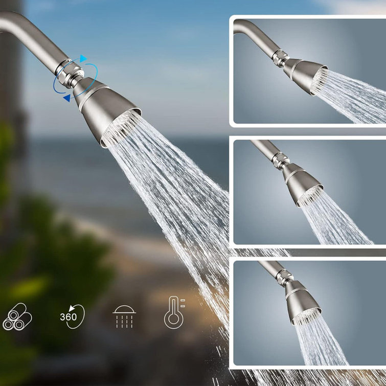 JASODI Outdoor Shower Fixtures Faucet System,Double Handle Exposed